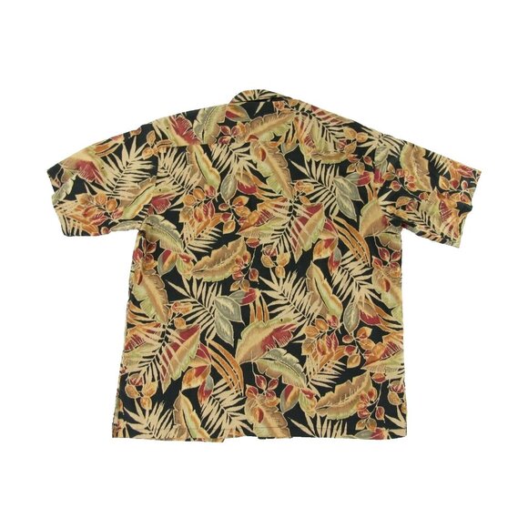 Tori Richard Mens Hawaiian Shirt XL Black Aloha Palm Tree Print - Picture 2 of 5